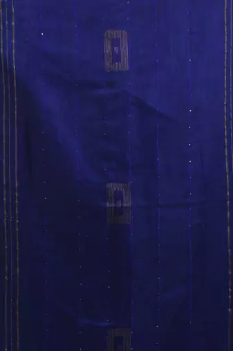 Blue cotton blend saree with sequin work