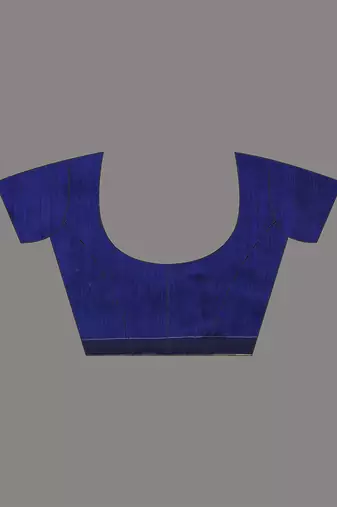 Blue cotton blend saree with sequin work