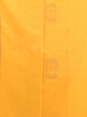 Yellow cotton blend saree with sequin work 4