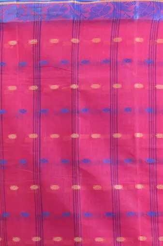 Violet pure cotton tant saree with woven designs