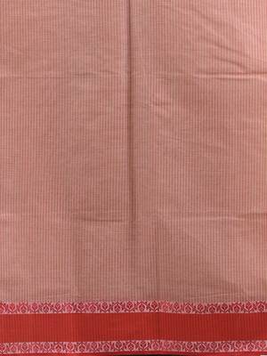 Beige pure cotton tant saree with woven designs 4