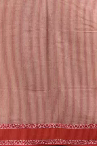 Beige pure cotton tant saree with woven designs
