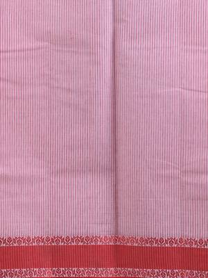 White pure cotton tant saree with woven designs 4