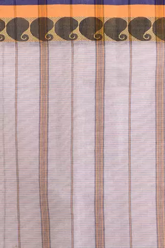 White pure cotton tant saree with woven designs