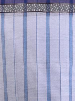 White pure cotton tant saree with woven designs 4