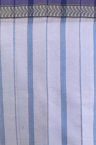White pure cotton tant saree with woven designs