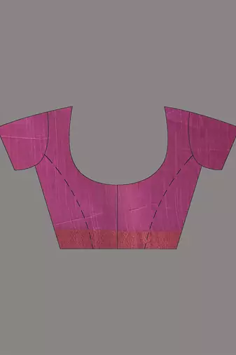 Pink silk blend saree with nakshi zari borders