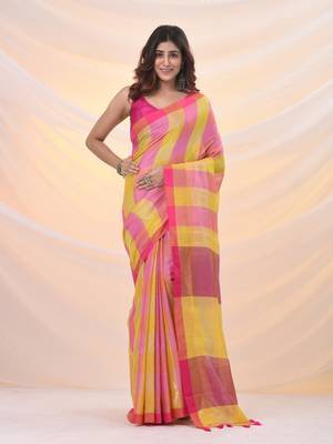 Multicolor tissue colorblocked soft saree 1