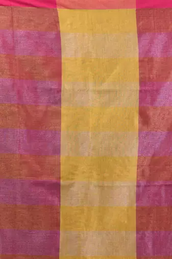 Multicolor tissue colorblocked soft saree