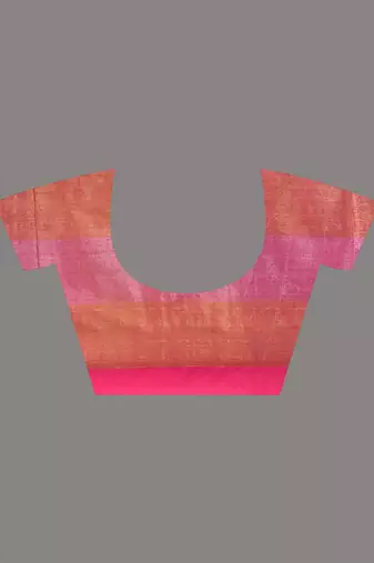 Multicolor tissue colorblocked soft saree