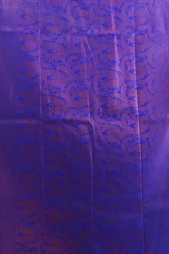 Blue brocade silk saree with zari woven designs