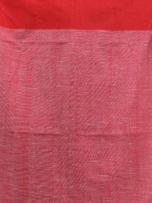 White cotton handspun soft saree with ikkat designs 4