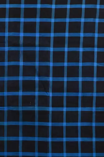 Blue and black cotton handspun soft saree with stripes borders