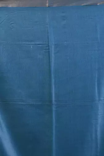 Teal silk blend soft saree with zari borders