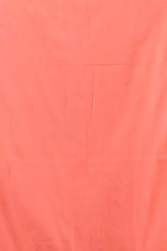 Orange cotton handwoven soft saree with pompom