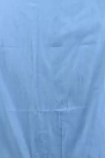 Sky blue cotton handwoven soft saree with pompom