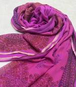 Hand Block Printed Chiffon Saree With Blouse