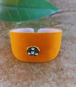 Orange acrylic kundan stud free size bracelets