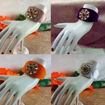 Multi acrylic kundan stud free size bracelets combo 2