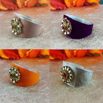 Multi acrylic kundan stud free size bracelets combo 3