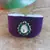 Purple acrylic kundan stud free size bracelets