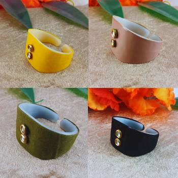 Multi acrylic kundan stud free size bracelets combo 3