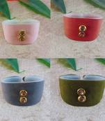 Multi acrylic kundan stud free size bracelets combo