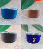 Multi acrylic kundan stud free size bracelets combo