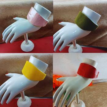 Multi acrylic plain free size bracelets combo 2