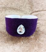 Purple acrylic kundan stud free size bracelets