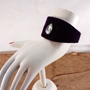 Purple acrylic kundan stud free size bracelets 2