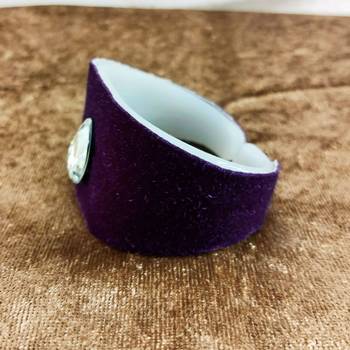 Purple acrylic kundan stud free size bracelets 3