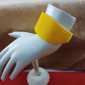 Yellow acrylic plain free size bracelets 2