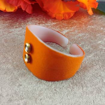 Orange acrylic kundan stud free size bracelets 3
