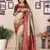 Beige tissue silk blend saree with weaving zari work