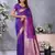 Purple banarasi tissue silk blend saree with gala weaving work
