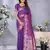Purple banarasi tissue silk blend saree with gala weaving work