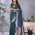 Blue banarasi tissue silk blend saree with gala weaving work