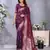 Maroon banarasi tissue silk blend saree with gala weaving work