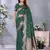 Dark green banarasi tissue silk blend saree with gala weaving work