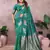 Green banarasi tissue silk blend saree with gala weaving work