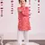 Red cotton woven boys kurta pyjama set