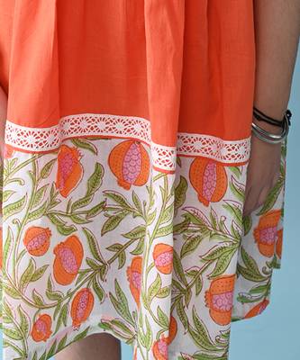 Orange cotton woven dress 3