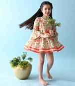 Multicolor floral printed cotton dress