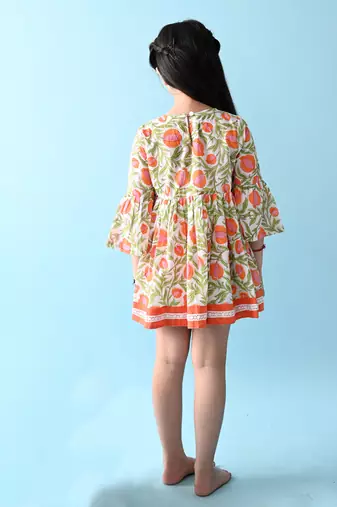 Multicolor floral printed cotton dress
