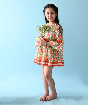 Multicolor floral printed cotton dress 3