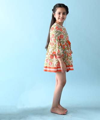 Multicolor floral printed cotton dress 4