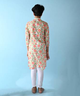 Multicolor cotton woven boys kurta pyjama 3