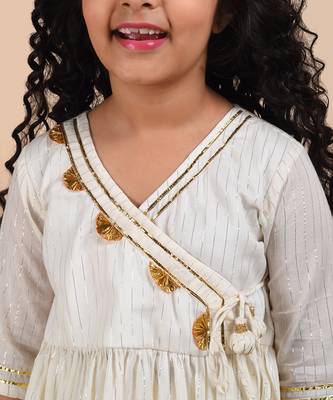 Ivory cotton woven kurta and sharara 4
