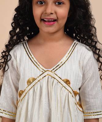 Ivory solid cotton woven dress 4